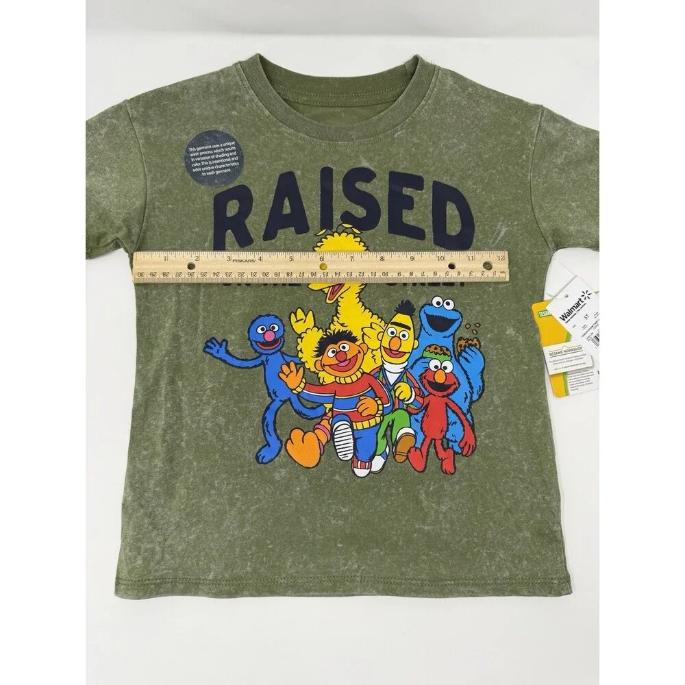 Sesame Street 5T Shirt “Raised On The Street” Character Kids Toddler T-shirt NWT